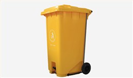240L-加厚脚踏垃圾桶-黄色