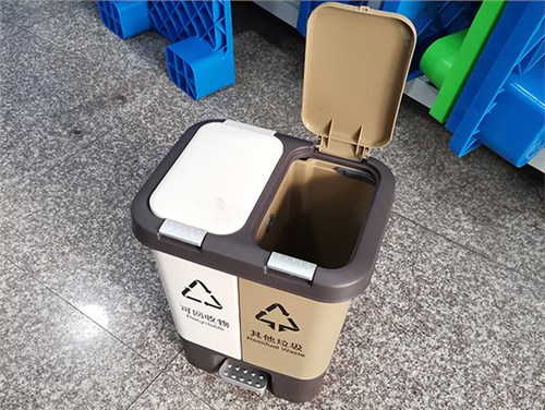 20L-脚踏式垃圾桶-垃圾分类-双桶双盖