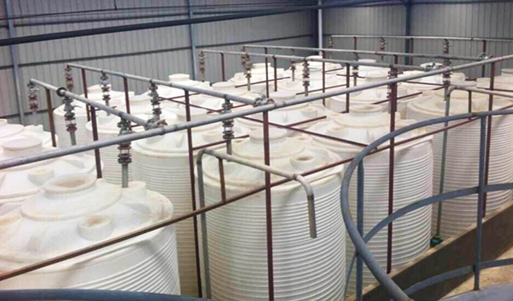50T圆柱形塑料储罐应用于环保水处理行业
