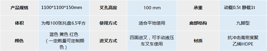 JSL-1111九脚塑料托盘