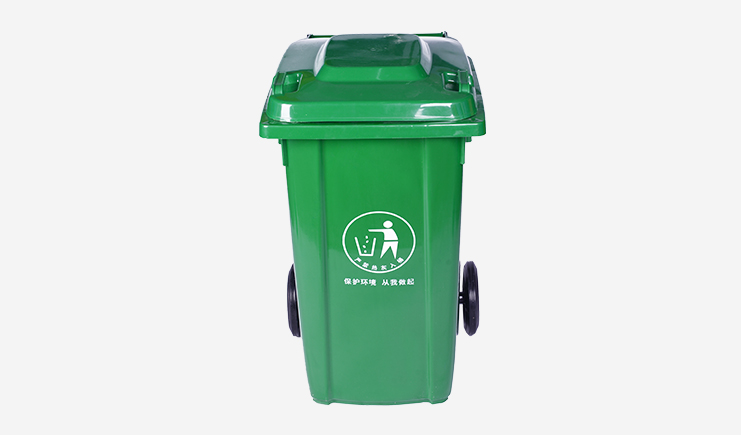 100L-塑料垃圾桶-军绿
