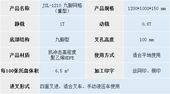 1210九脚网格托盘（重型）