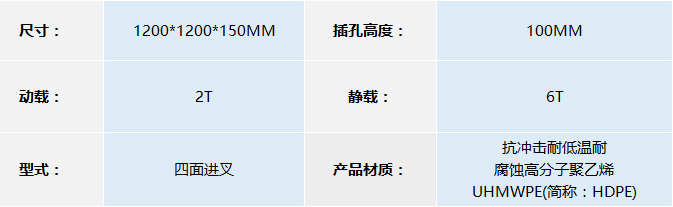 JSL-1212 吹塑双面托盘